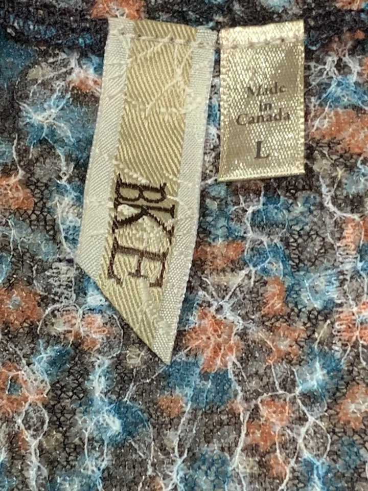 BKE Womens Shirt SIze Large Multicolor Floral Print Sheer Stretchy Top - Image 2 of 4