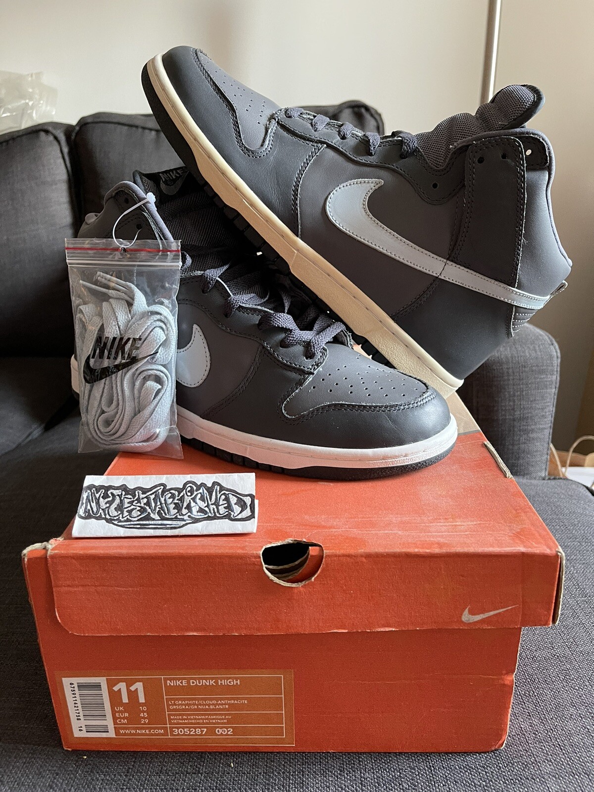 Nike Dunk High “Light Graphite Cloud” size 11-image