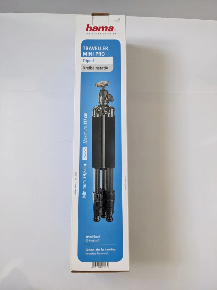 Hama Traveller Mini Pro Tripod 39.5-117cm Compact Camera Tripod 3-Way Ball Head - Image 2 of 4