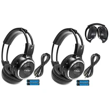 2 New Fold In Wireless Noise Cancelling Headphones Headset For Ford Vehicles 208