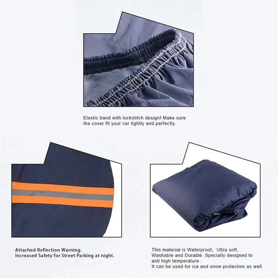 Car Dust Cover with Elastic Hem - Waterproof UV Shield for Sedan Foto 2 de 4