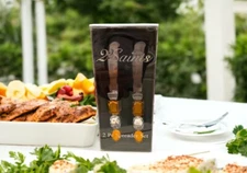 2 Saints Bejeweled Ornate Royal Butter Spreader Knife Set (2) NIB