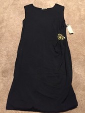 NWT Women Jones New York Knit Embellished Black Gold Dress 1X $139 Sleeveless