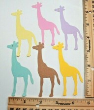 10 giraffe cardstock paper die cut embellishments scrapbook / card making