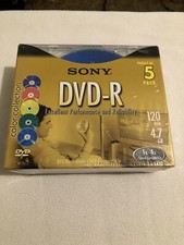 SONY DVD-R Color Collection 5 Pack 1x - 16x speed AccuCORE w/ Jewel Case NEW