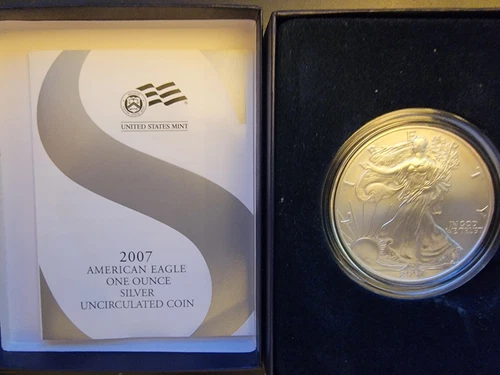 2007-W American Eagle Uncirculated Burnish-999 Silver 1 Oz Ounce Art Coin Round