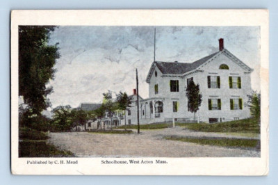 1920'S. WEST ACTON, MASS. SCHOOL HOUSE.  POSTCARD T36