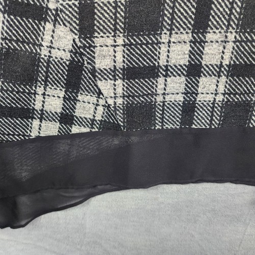 Style & Co Women Oversize Plaid Sweater L Black White Mock Neck Sheer Hem EUC - Picture 7 of 16