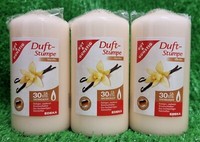 3X Gut & GüNstig Duft Stumpe Kerze Vanille 55X120Mm Ca. 30 Stunden Brenndauer