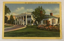 Vtg Postcard, Unposted, Residence of Bing Crosby, North Hollywood, California