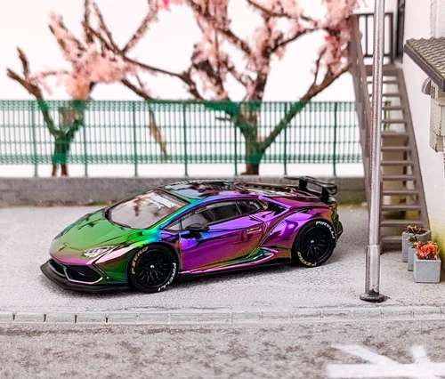 King 1:64 Purple LP610 Huracan LBWK Racing Sports Model Diecast Metal Car - Picture 2 of 20