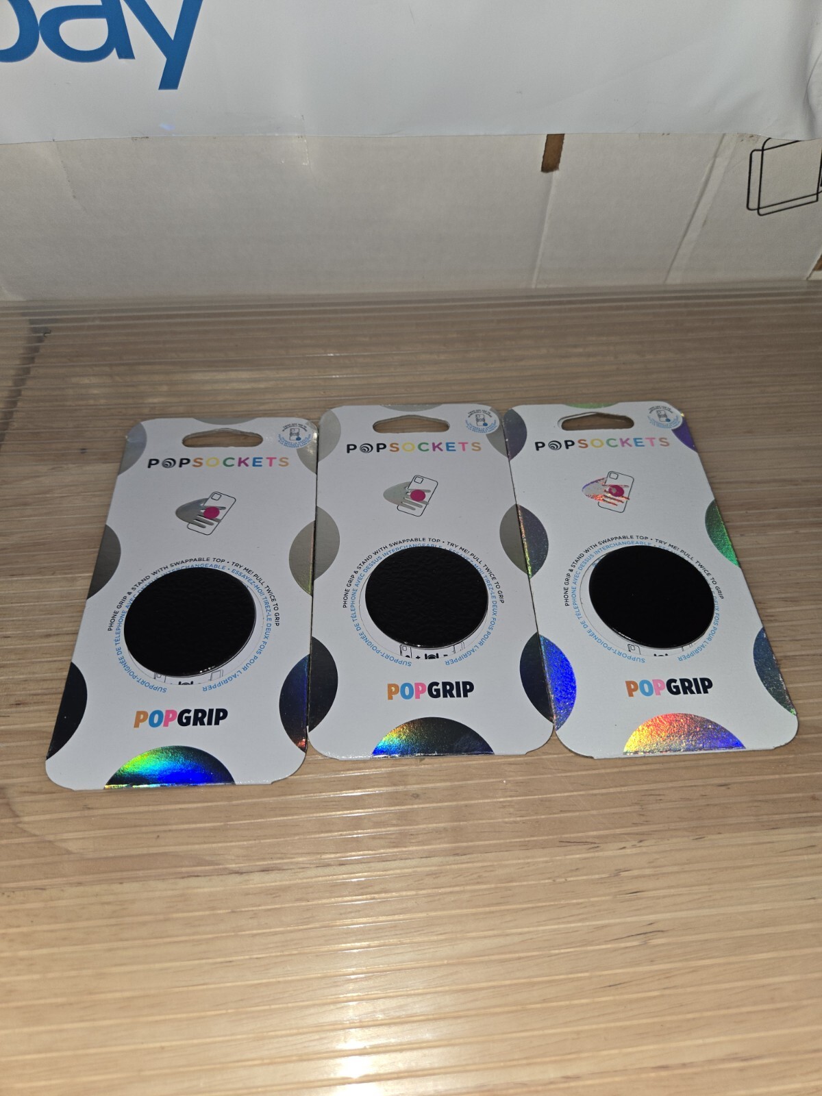 (3) PopSocket Phone Holder Stand - Lace Noir - black Swap Top Grip-image