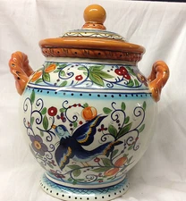 TABLETOPS UNLIMITED DARIO FARRUCCI VILLA PARADISO LARGE CANISTER & LID 10 1/4"