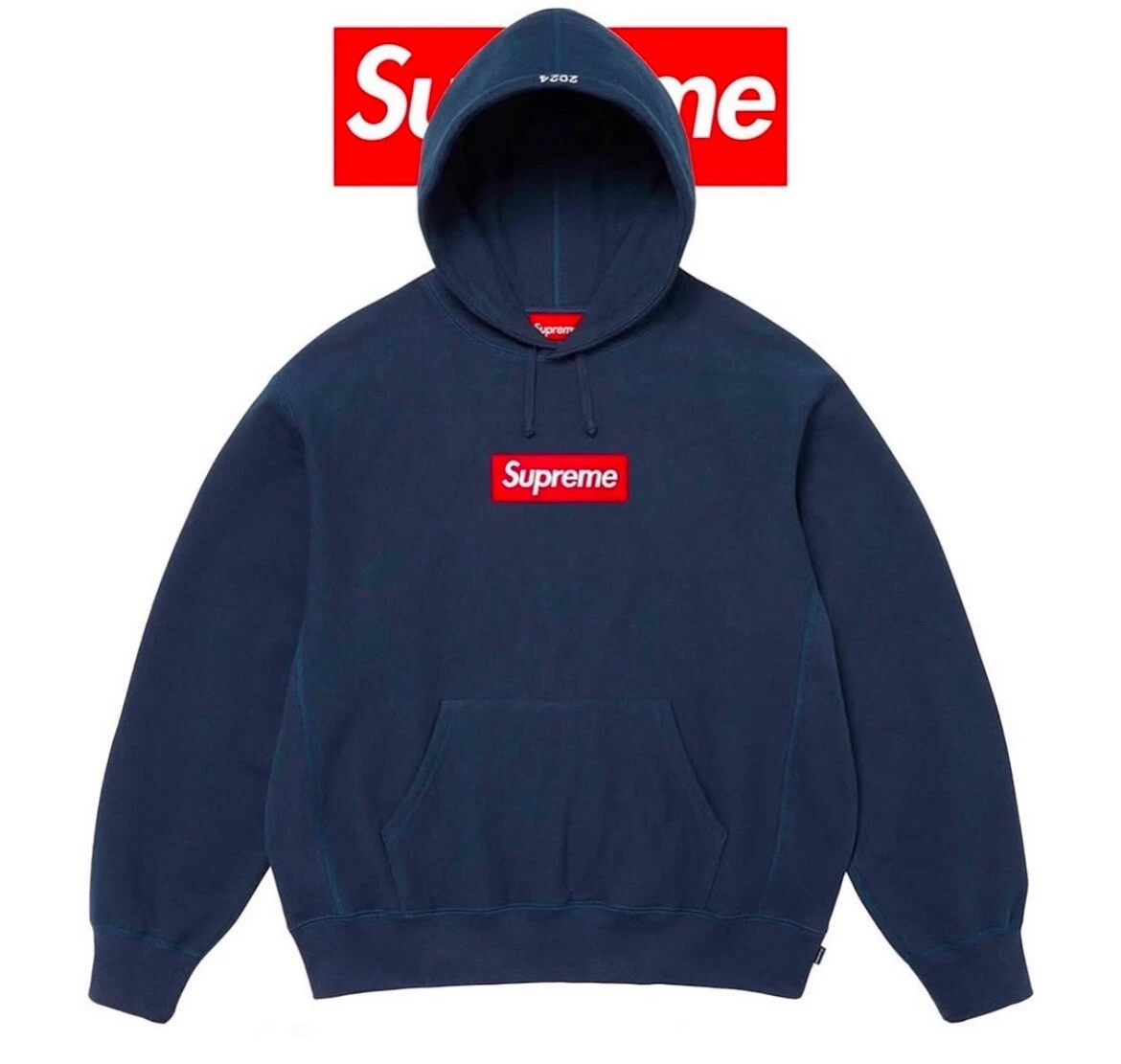 Sweat à capuche logo Supreme Box FW24 bleu marine taille Medium   EN MAIN EXPÉDIÉ DÈS QUE POSSIBLE
