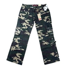 VTG Bongo Camo Cargo Pants Camouflage Y2K Baggy Mid Rise Straight Leg Woman's 17