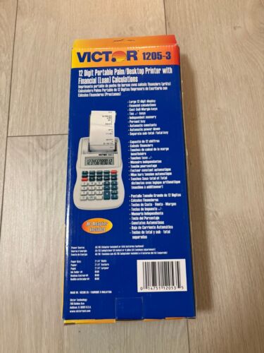 Victor 1205-3 12 Digit Portable Palm & Desktop Printer w/ Loan Calculations - Picture 4 of 4