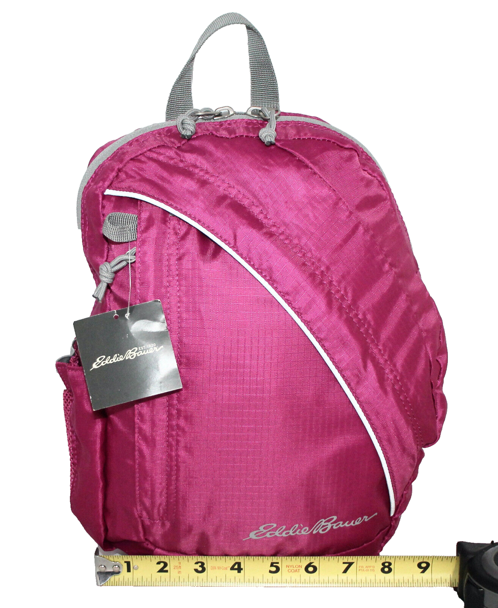 EDDIE BAUER Womens Pink 8L Ripstop Sling Bag Backpack Reflective Piping 2376
