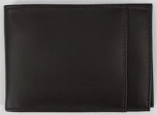 ILI WALLET GENUINE LEATHER BROWN FOLDING MONEY CREDIT CARDS IDENTIFICATION NWT