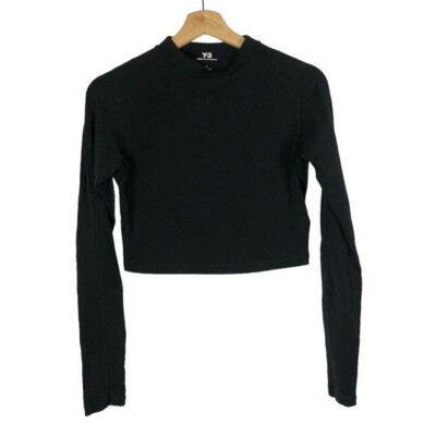 Adidas X Y-3 Yohji Ymamoto Black Mock Neck Crop Long Sleeve L | eBay
