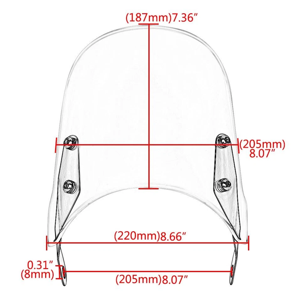 Motorcycles Clear Front Windshield Windscreen for Triumph Bonneville T100/ T120 - Image 3 of 4