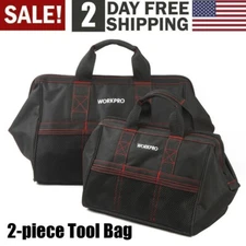 13" 18" Wide Mouth Tool Bag Wear-Resistant Base Pocket Tool Tote Pouch Organizer