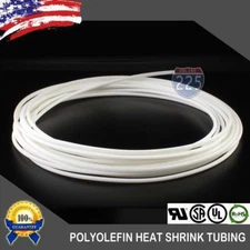 50 FT. 50' Feet WHITE 1/8" 3mm Polyolefin 2:1 Heat Shrink Tubing Tube Cable US