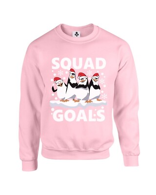 Squad Goals, Penguin, Christmas Jumper Adult Sweatshirt xmas