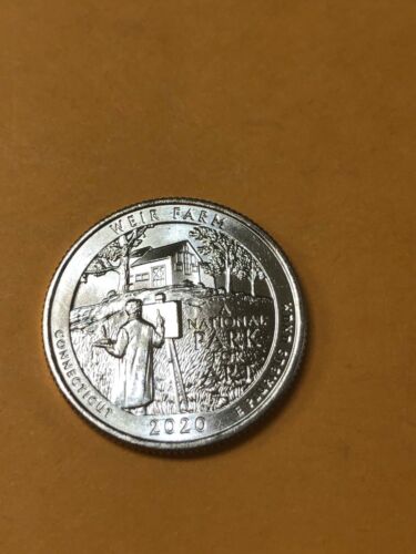 2020 W CT CONNECTICUT WEIR FARM BU BRILLIANT UNCIRCULATED QUARTER V75 NICE COIN! - Afbeelding 1 van 2