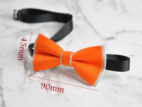 Baby Boy Kids 100% Cotton 2 Layers Bow Tie Wedding Pink NAVY BLUE Yellow Grey - Picture 35 of 88