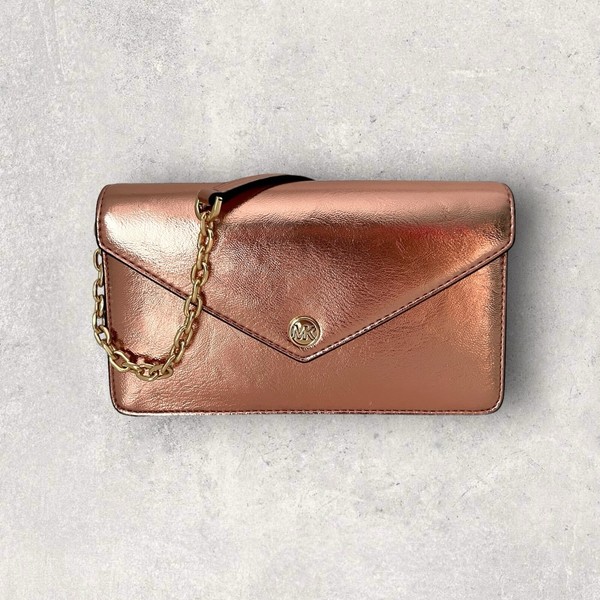 Michael Kors Tasche UmhäNgetasche Crossbody Jet Set Travel Rosa Rose Leder Neu-image