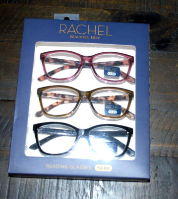 Rachel RACHEL ROY Reading Glasses + 2.00   3  Piece Set New