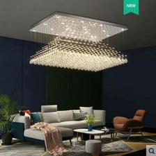 Modern LED crystal chandelier household living room dining ceiling lamp light yc