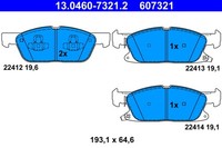 Bremsbelagsatz Scheibenbremse ATE 13.0460-7321.2 FüR Ford MAX Galaxy Edge WA6 CJ