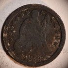 1853 P Seated Liberty Dime 10C Cents Coin Silver, Environmental Damage