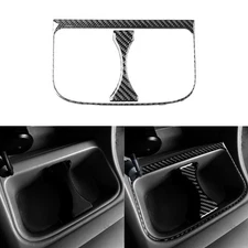 2Pcs Real Carbon Fiber Console Storage Box Panel Cover For Toyota Tacoma 2005-15