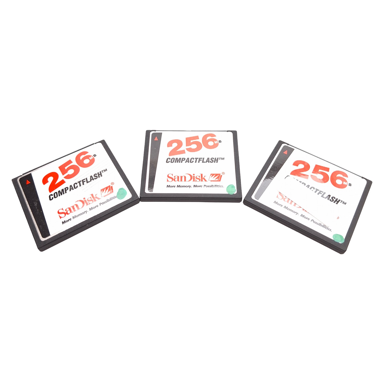 Lot of 3 SanDisk SDCFB-256-101-00 CompactFlash Memory Card, 256MB Capacity