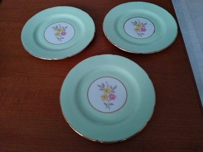  Vintage Hammersley & Co Grün & Gold Floral Beilagenteller in sehr gutem Zustand