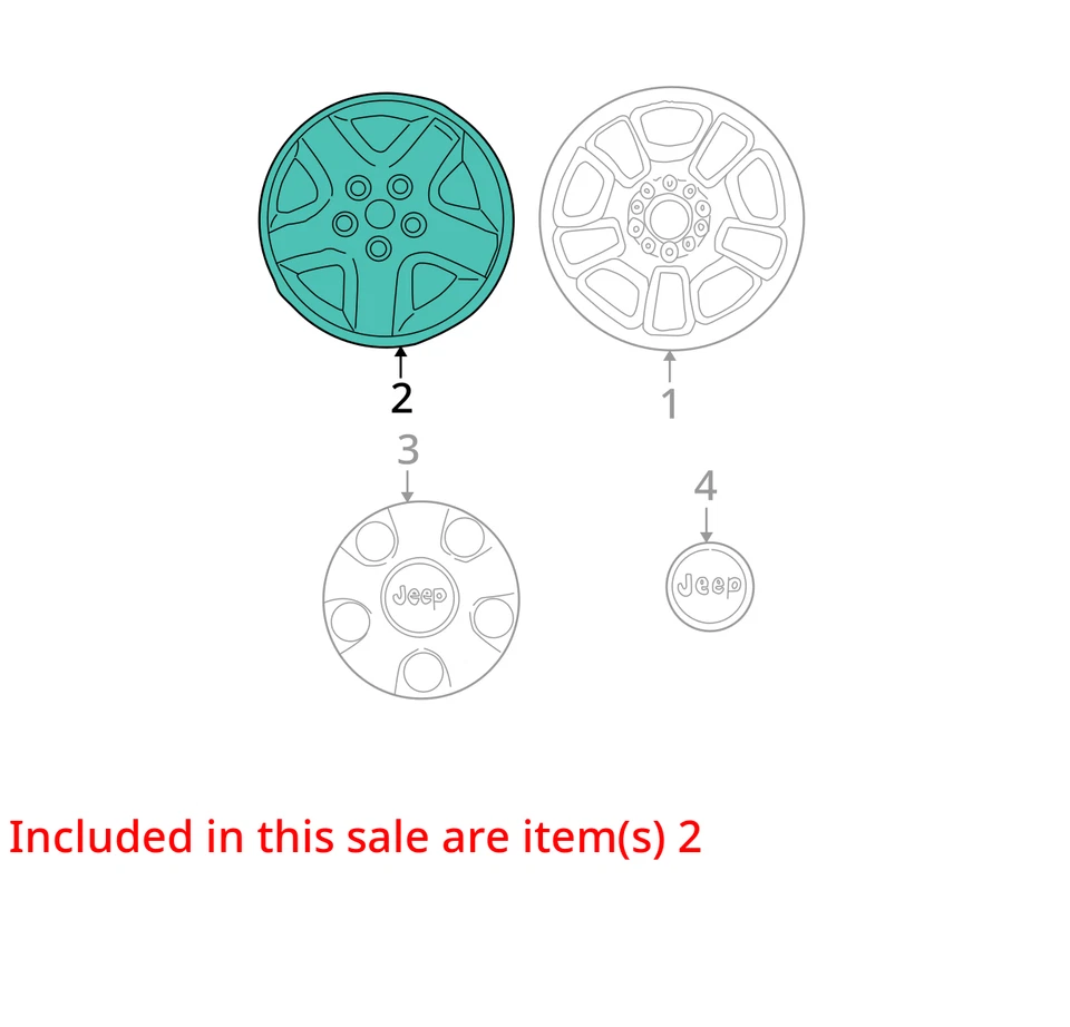 2005-2007 JEEP LIBERTY WHEEL 1BX27PAKAB NEW OEM - Image 3 of 4