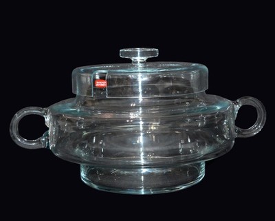 Svend Jensen Fjord Soup Tureen Danish Design Clear Scandinavian Style Glass 11''D
