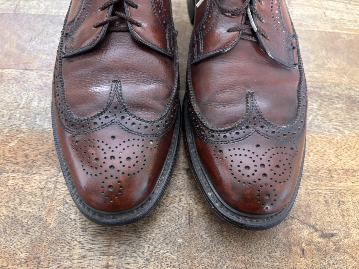 Vintage Classic Brown Dexter Heavy Punched Wingtip Brogue Oxfords Vtg Brown Dexter Heavy Punched WingTip Oxford Dress Shoes  main image 3
