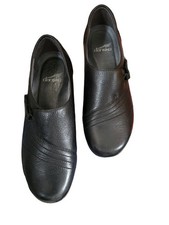 Women's Dansko Franny Black Leather Flats  Loafers size 39