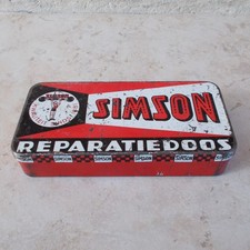 Ancienne Boite Réparation Vulcanisation vélo Simson Repair Kit rouge vintage #2b
