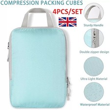 Compression Bags Organiser 4SETS Suitcases Packing Cubes Storage Luggage Travel