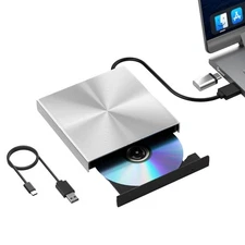 External Blu Ray DVD Drive Burner, USB 3.0 and Type-C Optical Slim Bluray CD ...