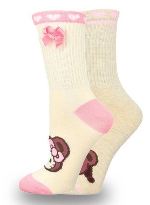 Hello Kitty & Friends Women's Cute Bow & Heart Mid-Crew Socks, 2-Pack, Size 4-10