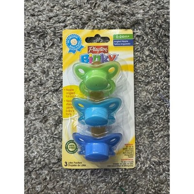 Playtex Binky Latex Pacifier Angled Nipple 0-24 Months NEW