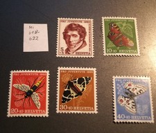 Sellos Suiza Pro Juventute 1955 Mi 5 618-622 MNH.