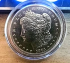 1881-O New Orleans Mint Uncirculated Silver Morgan Dollar in plastic case