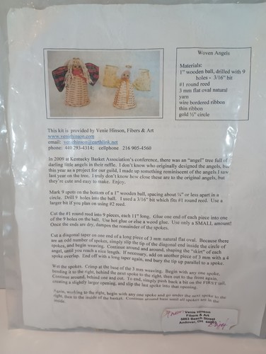 Woven Angel Christmas Ornament Kit Basket Weave