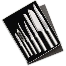 Cutlery 7-Piece Starter Knife Gift Set, Silver Handles